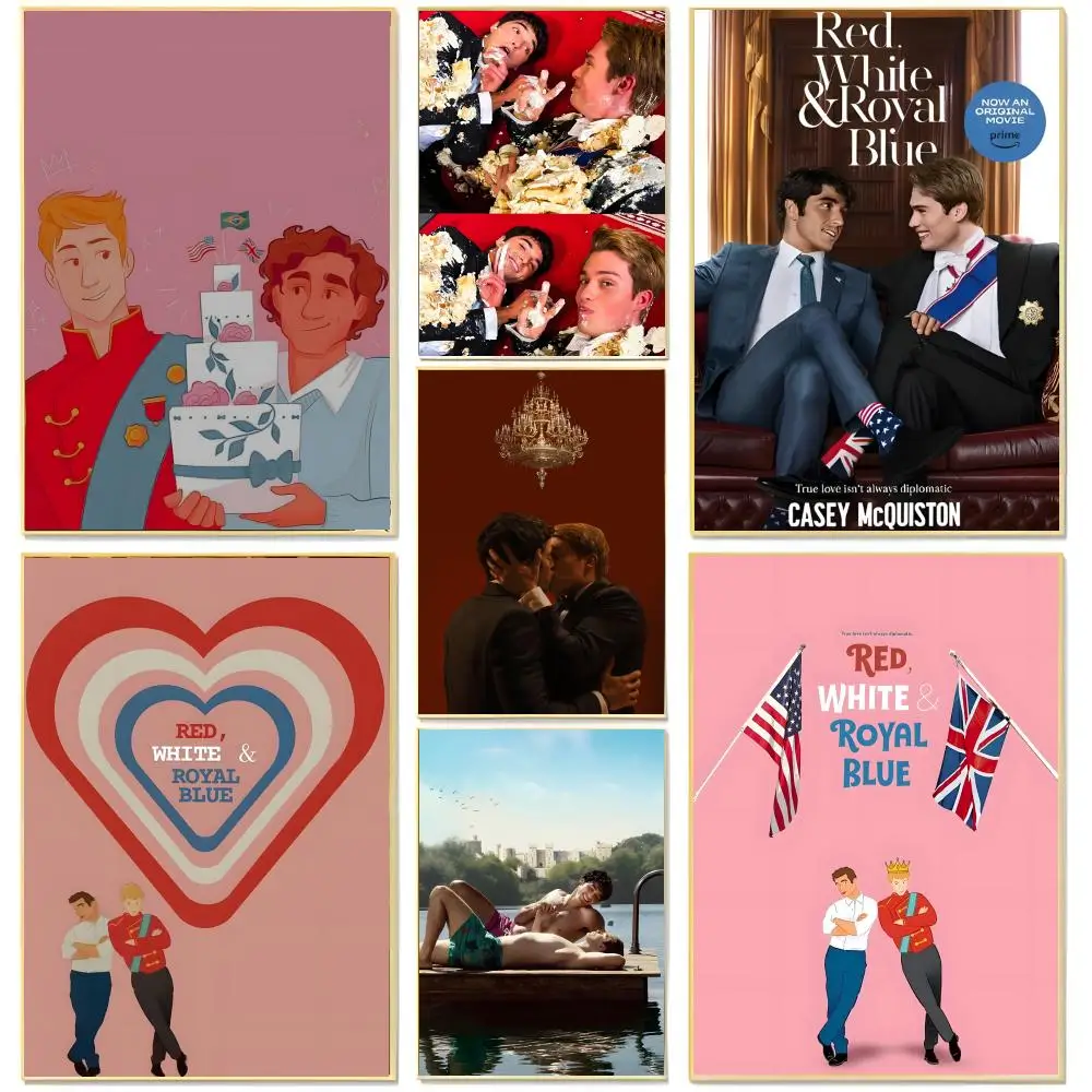 romance movie lgbt film R-Red White Royal Blue Poster Living Room Bedroom Decorative Print Unframed Decor
