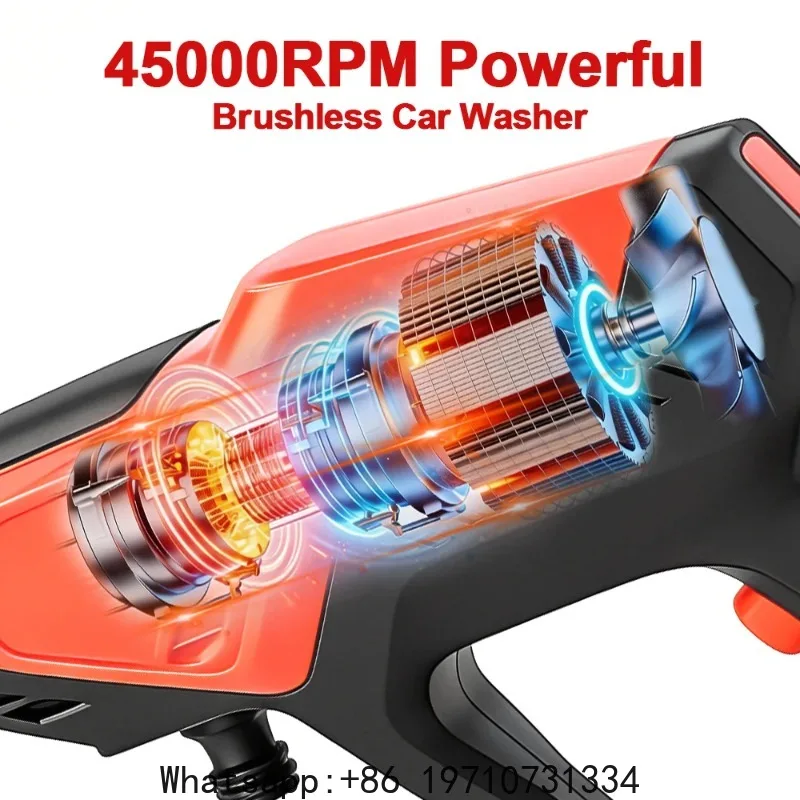300Bar Brushless High Pressure Car Washer Powerful Cordless Water Gun 6 In 1 Garden Cleaning Washing Tool For Makita 18V Battery view 5