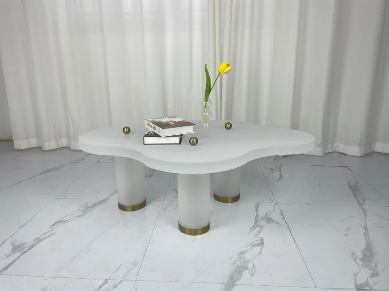 Irregularly shaped acrylic coffee table, suitable for simple apartment hotel living room furniture