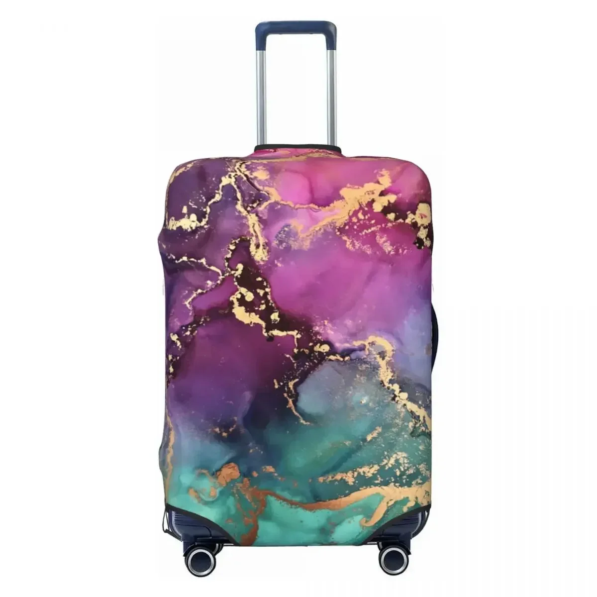 

Custom Luxury Blue Abstract Texture Marble Pattern Luggage Cover Fashion Suitcase Protector Covers Suit For 18-32 inch