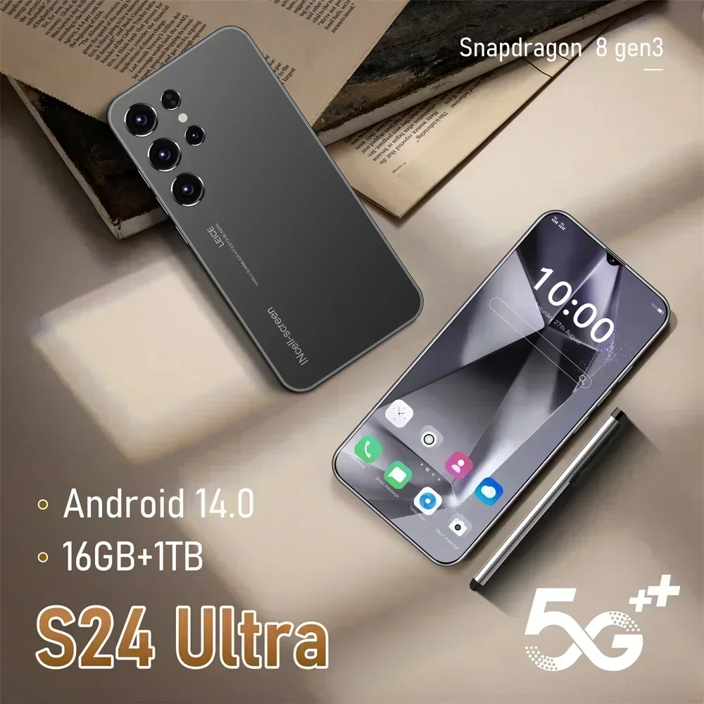 

Original S24 Ultra Cell phone 7.0 HD 16GB+1TB Mobile phones 5G Smartphone Dual SIM Android14 Cellphones Face Unlocked Celulares