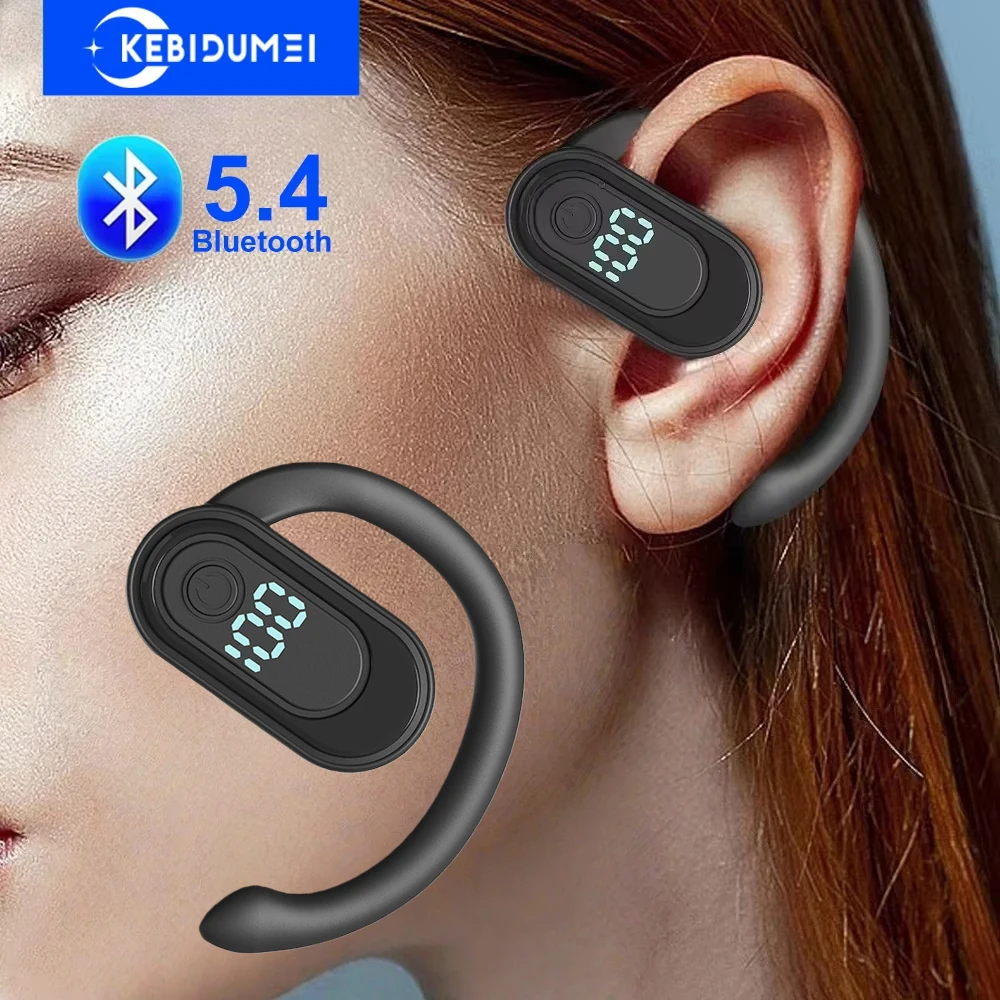 Ear Hook Bluetooth 5.4 Headphone Single Ear Wireless Earphone HiFi Stereo Noise Reduction Headset Waterproof Earbud for Huawei