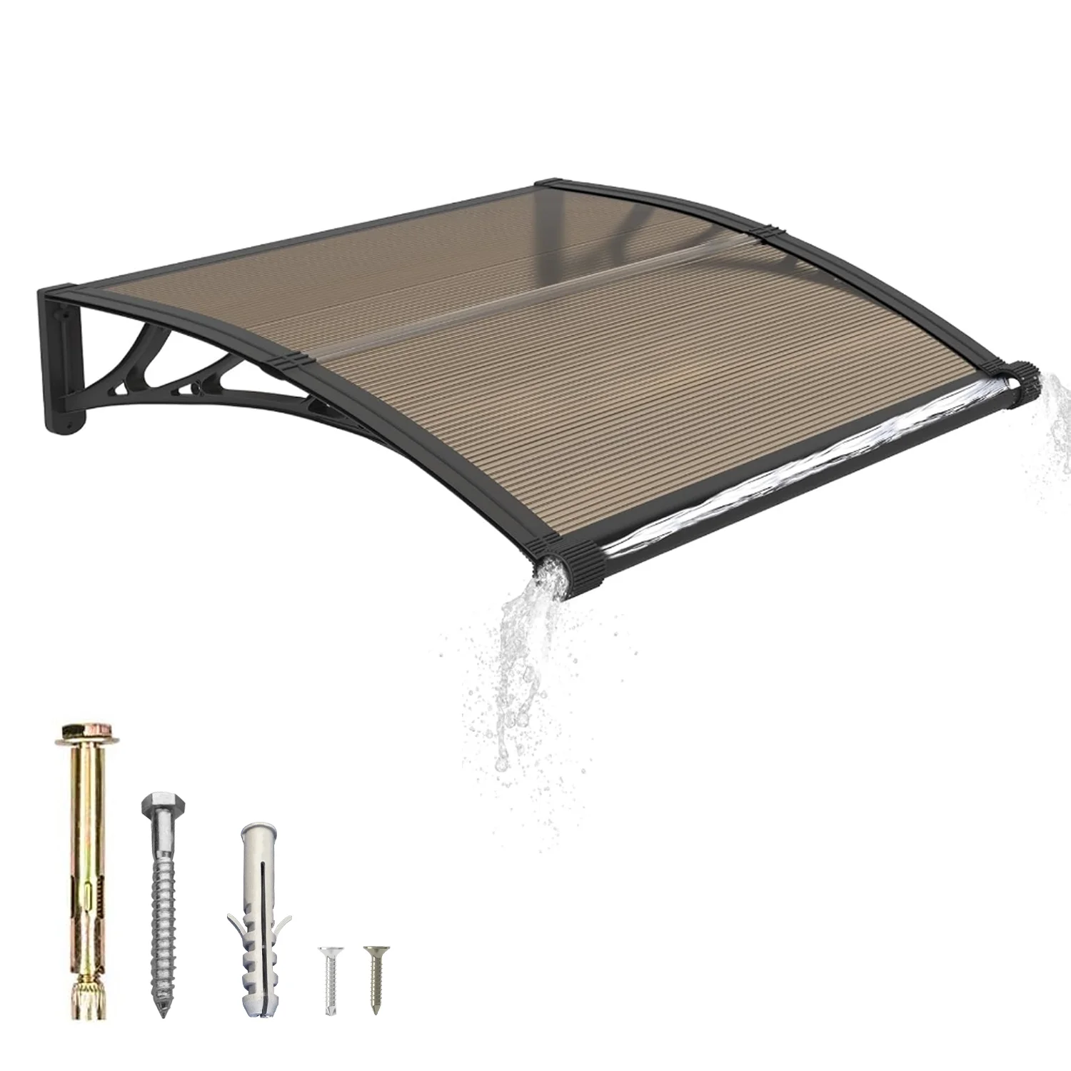 Grand auvent de gouttière en polycarbonate pour porte d'entrée, pare-soleil et auvent de Protection 