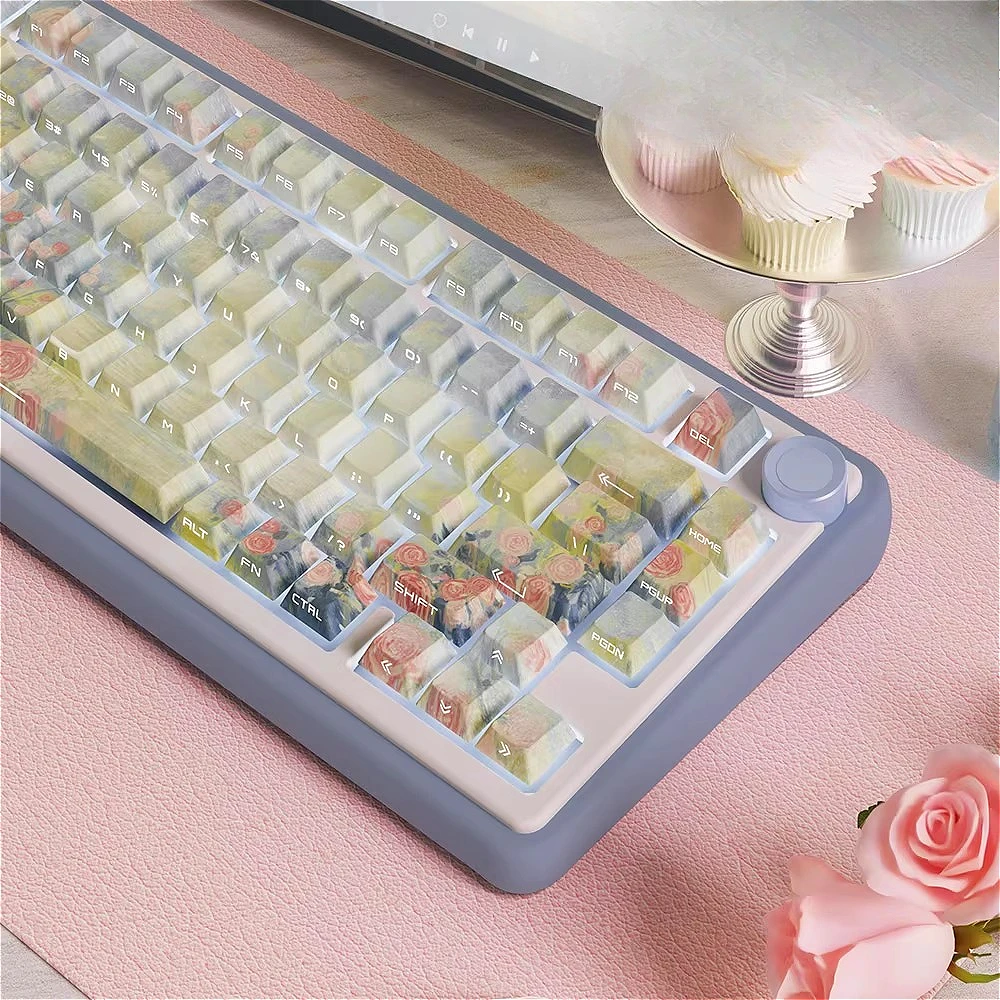 

Original Theme PBT Keycaps Cherry Profile Side Print Shine-Through Cute Anime Design for Mechanical Keyboard