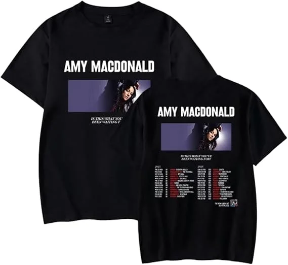 Amy Macdonald Europe Tour Merch Short Sleeves Fashion Harajuku Tee Unisex Hip Hop Tops Women T-Shirt