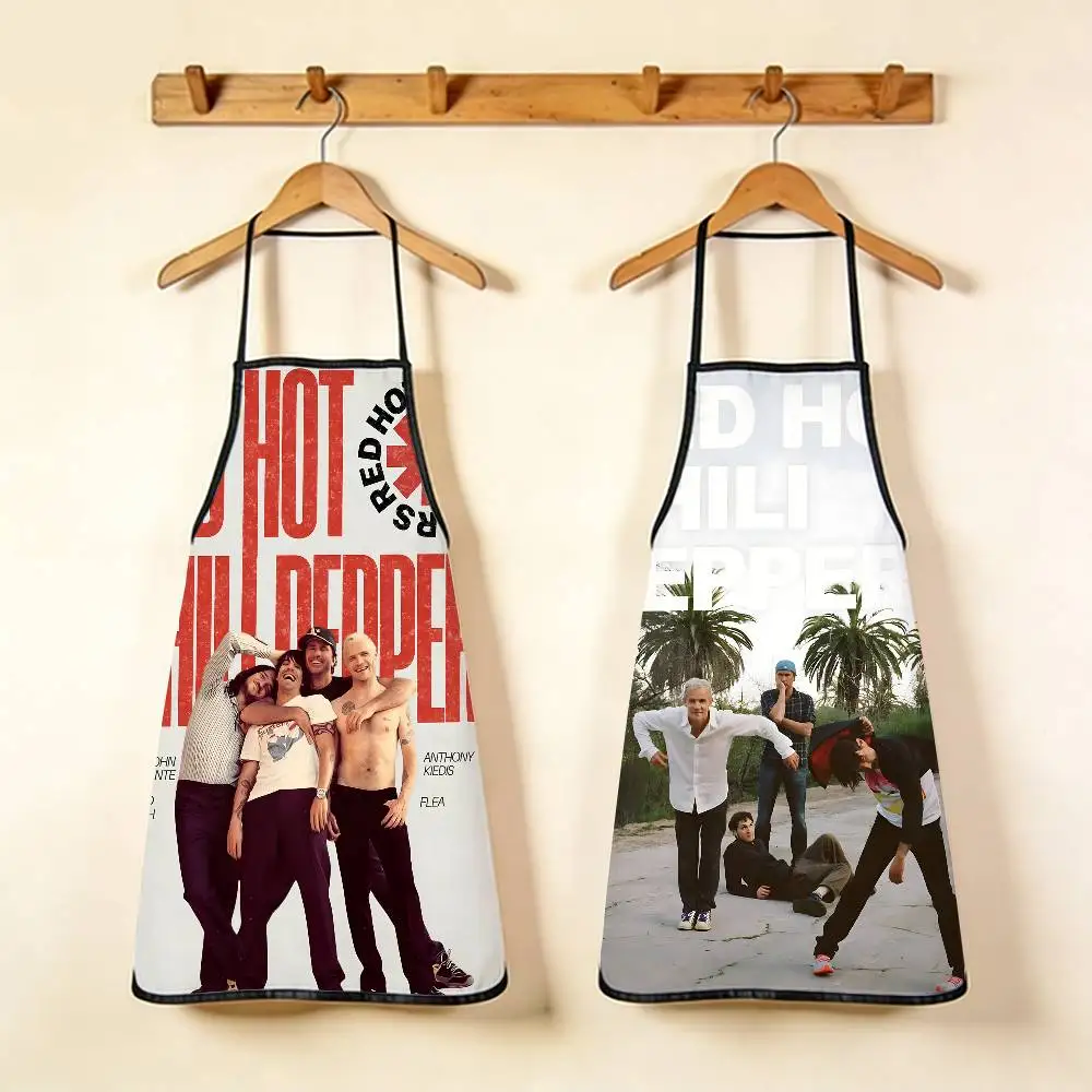 

Популярный фартук с изображением рок-группы Red Hot Chili Peppers, 1 шт., из неэластичной ткани, тканый, с завязками, свободного кроя.