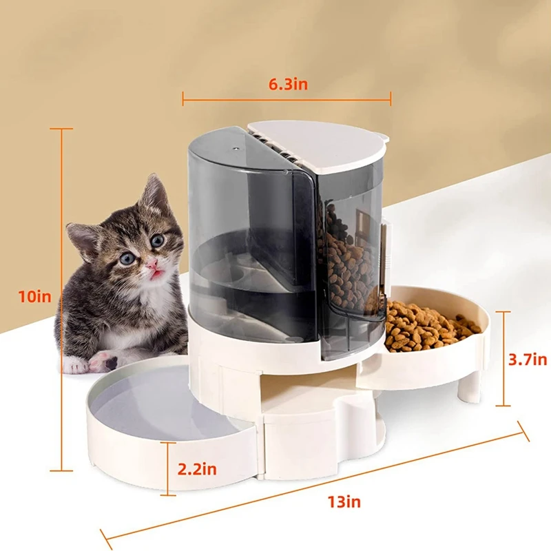 ABPP-Comedero automático para mascotas y dispensador de agua, juego de dispensador de agua para mascotas por gravedad de almacenamiento giratorio con tazón de comida y agua para perros