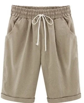 Calça harém de cintura alta feminina, capris monocromático, plus size, calção de praia casual solta, preta, verão, outono