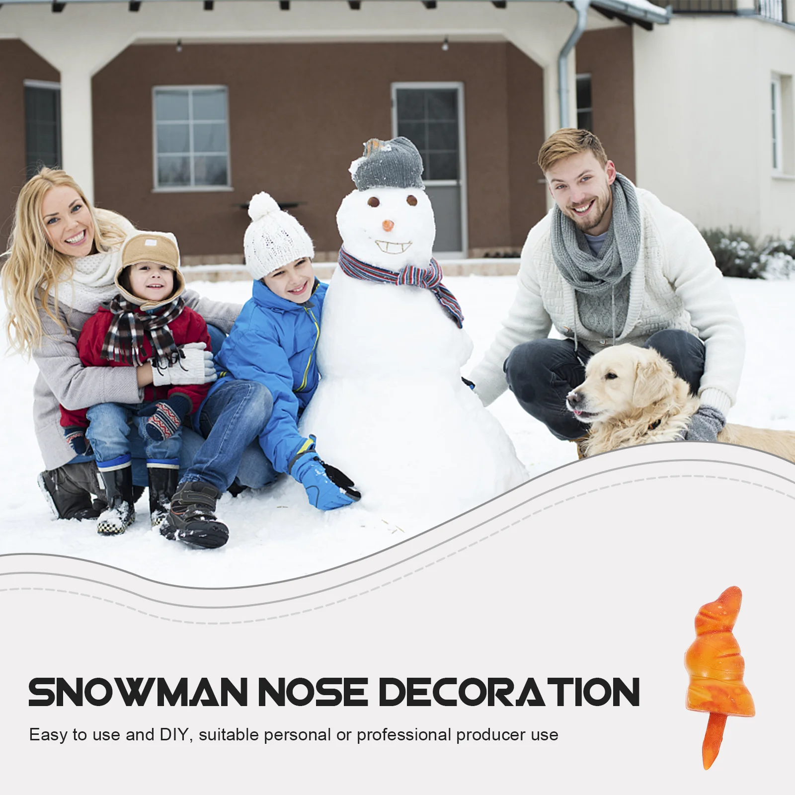 50 Pcs Baby Snowman Toy Accessories Child Stuff Animals Craft Plastic Orange Nose Decorative