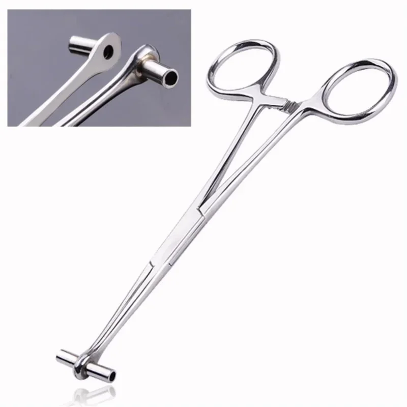 1PC Microblading Diaphragm Eyebrow Fur Tweezers Needle Clip Stainless Steel Body Piercing Puncture Tool