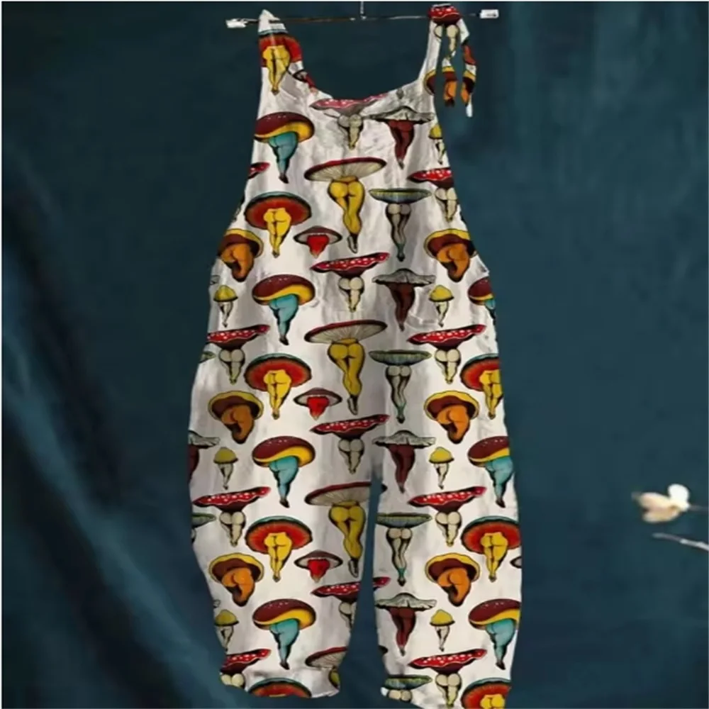 

Summer everyday street style breathable one-piece pants, 3D sheep print, fashionable and cute loose one-piece pants