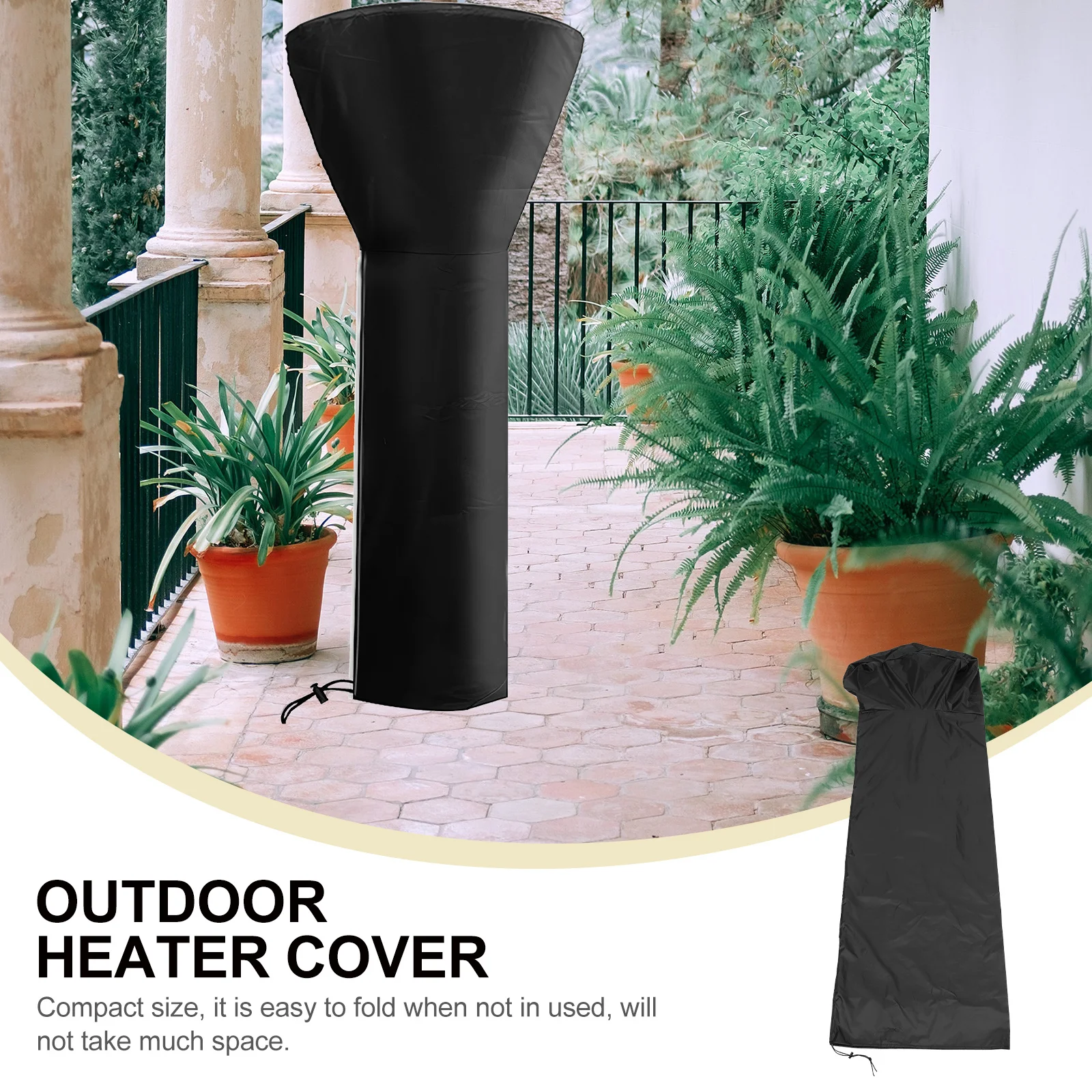 

1 Set Waterproof Heater Cover For Patio Garden Oxford Cloth Wear-Resistant Outdoor Sleeve Protector Compact Foldable Rain Snow