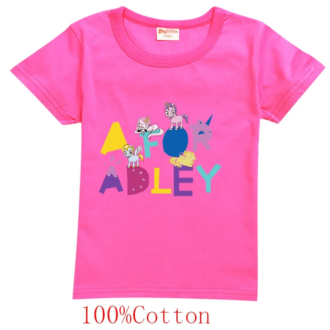 2-16Y 2024 Summer Fashion A FOR ADLEY T Shirt Kids Costume Short Sleeve Tee Tops Teenagers Boys Cotton T-shirt Baby Girls TShirt