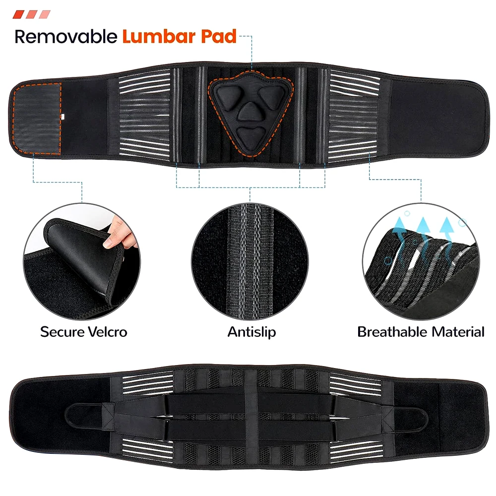 1PCS Back Brace Immediate Relief from Back Pain, Herniated Disc, Sciatica, Scoliosis - Breathable Mesh Design with Lumbar Pad