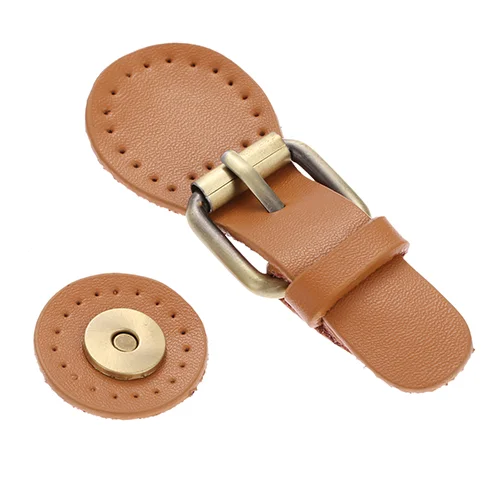 1Set Sewing on Leather Magnetic Snap Buckles Sewing Fasteners for Handmade DIY Patchwork Bags Hangbag Lock Hardware Accessories