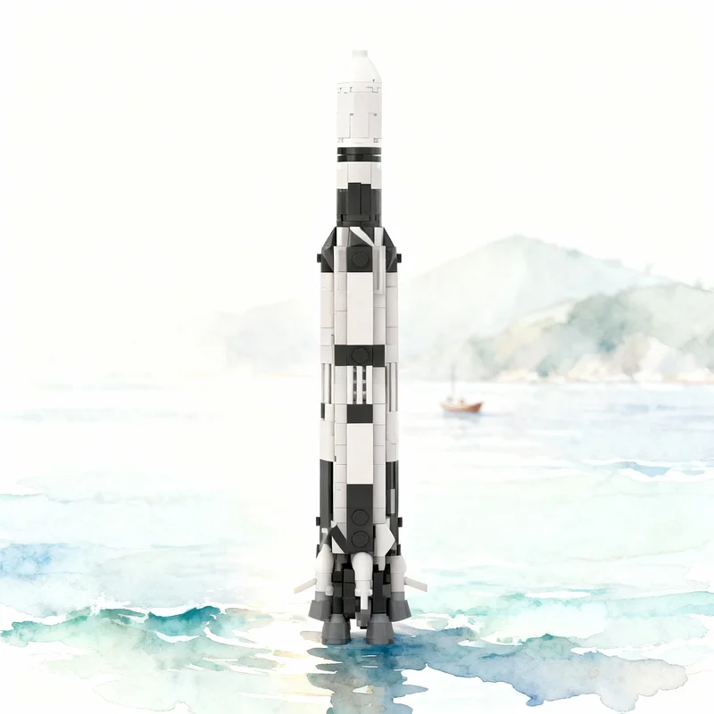 

133pcs MOC Space Saturn V Skylab Program Model Building Blocks Architecture Creative Toys Idea Education Christmas Gifts Kids
