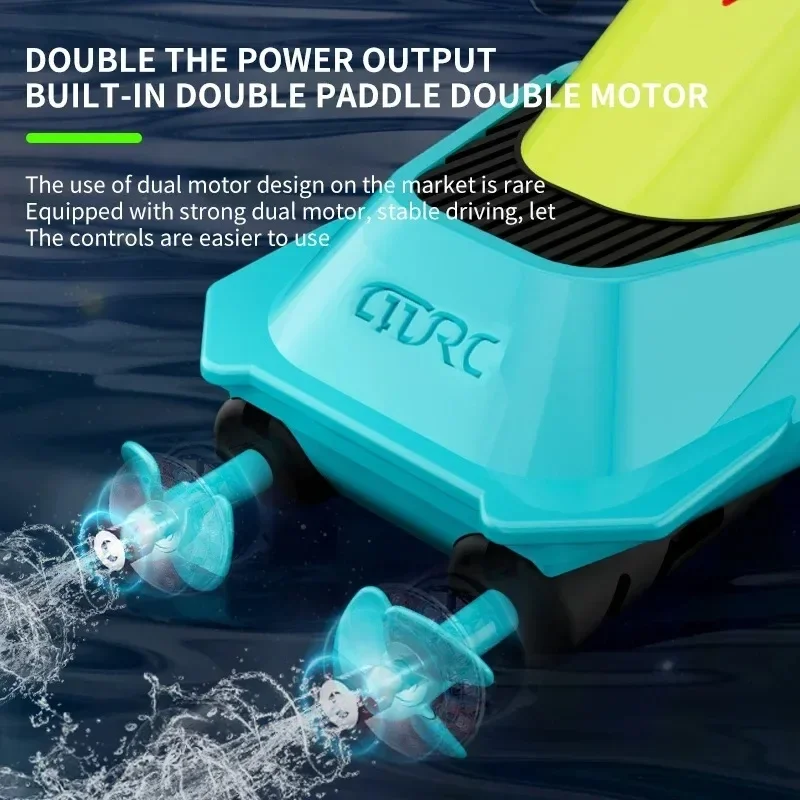 S5 2.4G RC Barca Impermeabile Doppio Motore Ad Alta Velocità Da Corsa Motoscafo Modello Elettrico Radio Controllo Barca Esterna Estate Piscina di Acqua Per