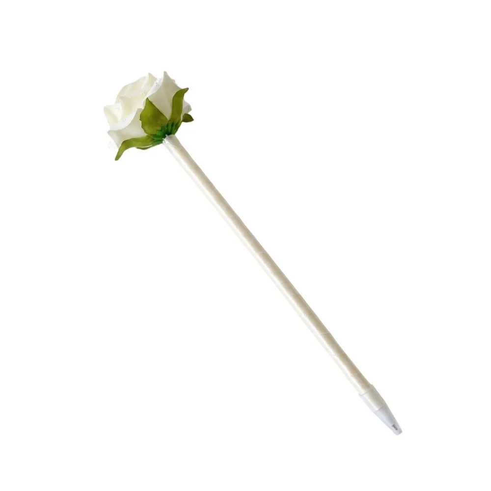 Fake Rose Artificial Flowers Ballpoint Pen Writing Smoothly Simulation Peony Neutral Gel Pens DIY Vase Decor Desktop Ornament