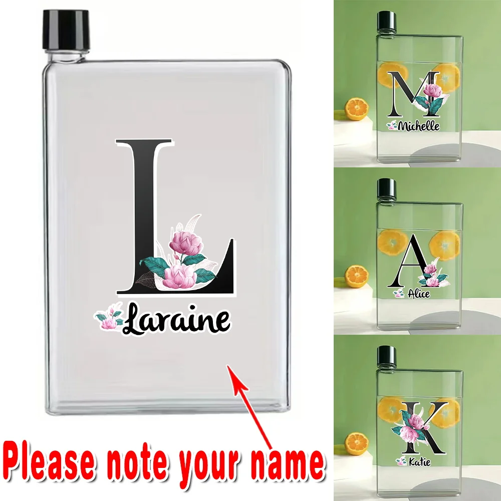 

Customized Name 420ml Clear Water Bottle Leakproof Reusable Water Jug Gym Sports Travel Coffee Tea Portable Hydration Organizer