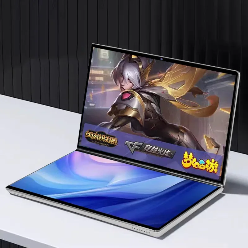 

Double Screen Laptop 14+14inch Laptop Computer Celeron 16gb Ram 128gb/256gb/512gb/1tb Ssd Notebook