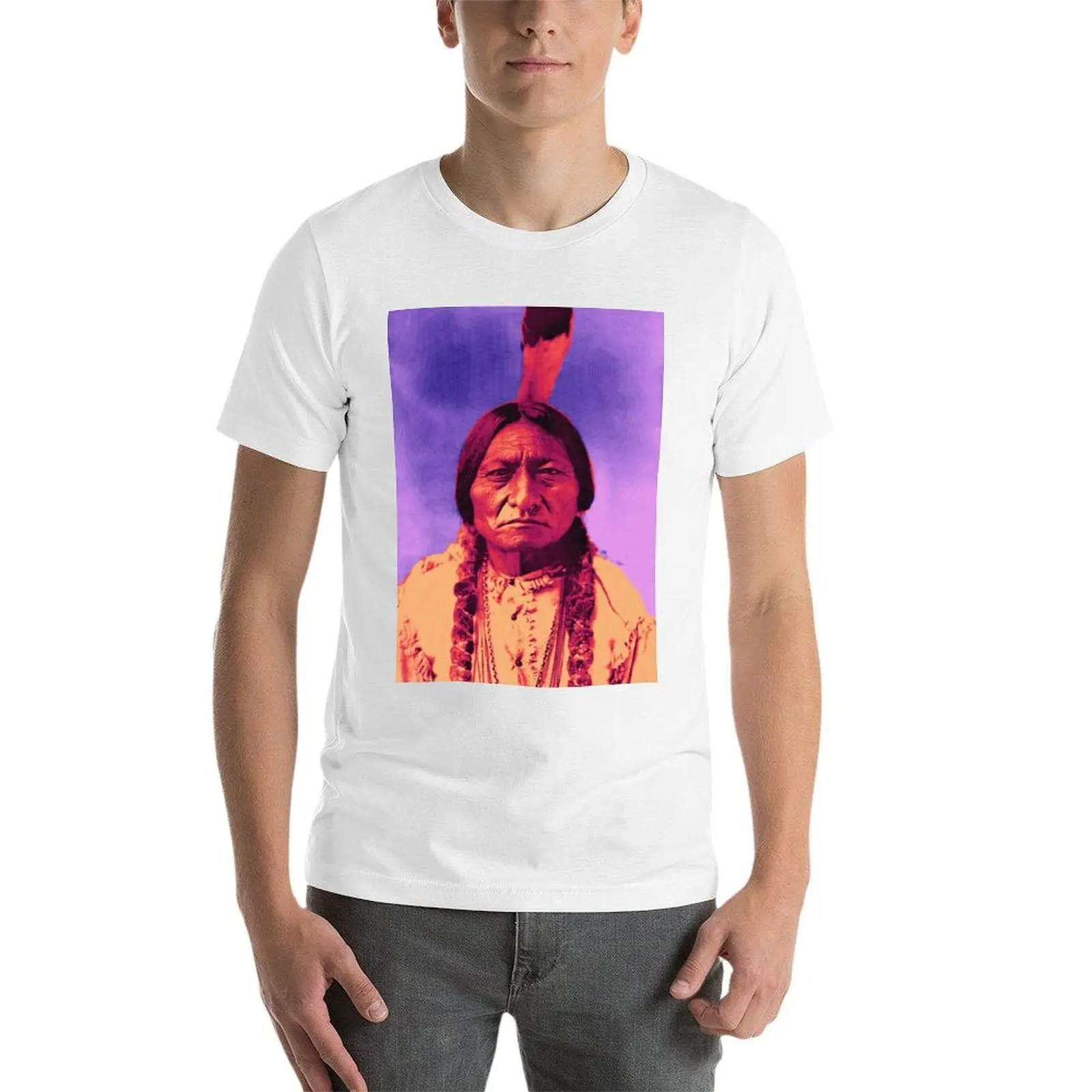 تي شيرت رفيع للرجال قمصان للقمصان القطنية الرجالية تي شيرت الثور جرافيك عتيق تي شيرت رجل يجلس #3