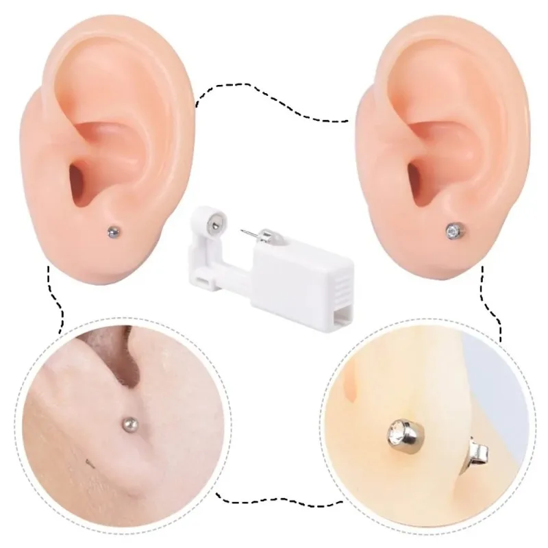 2025 News Disposable Self Nose Piercing Gun Kit Heart Star Replacement Nose Ring Studs Safe Comfortable and Effective New