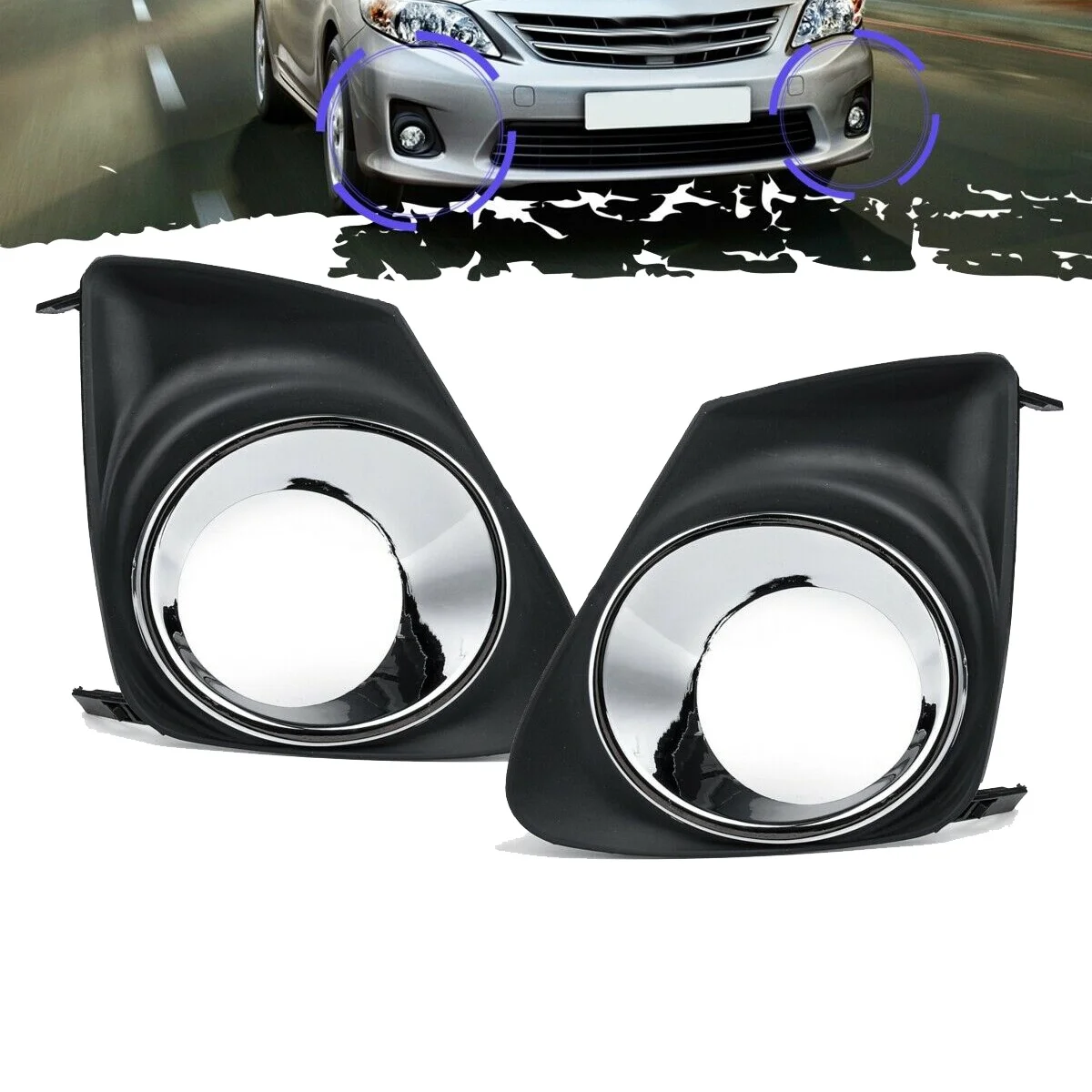 Car Front Fog Light Lamp Cover Grille for Toyo