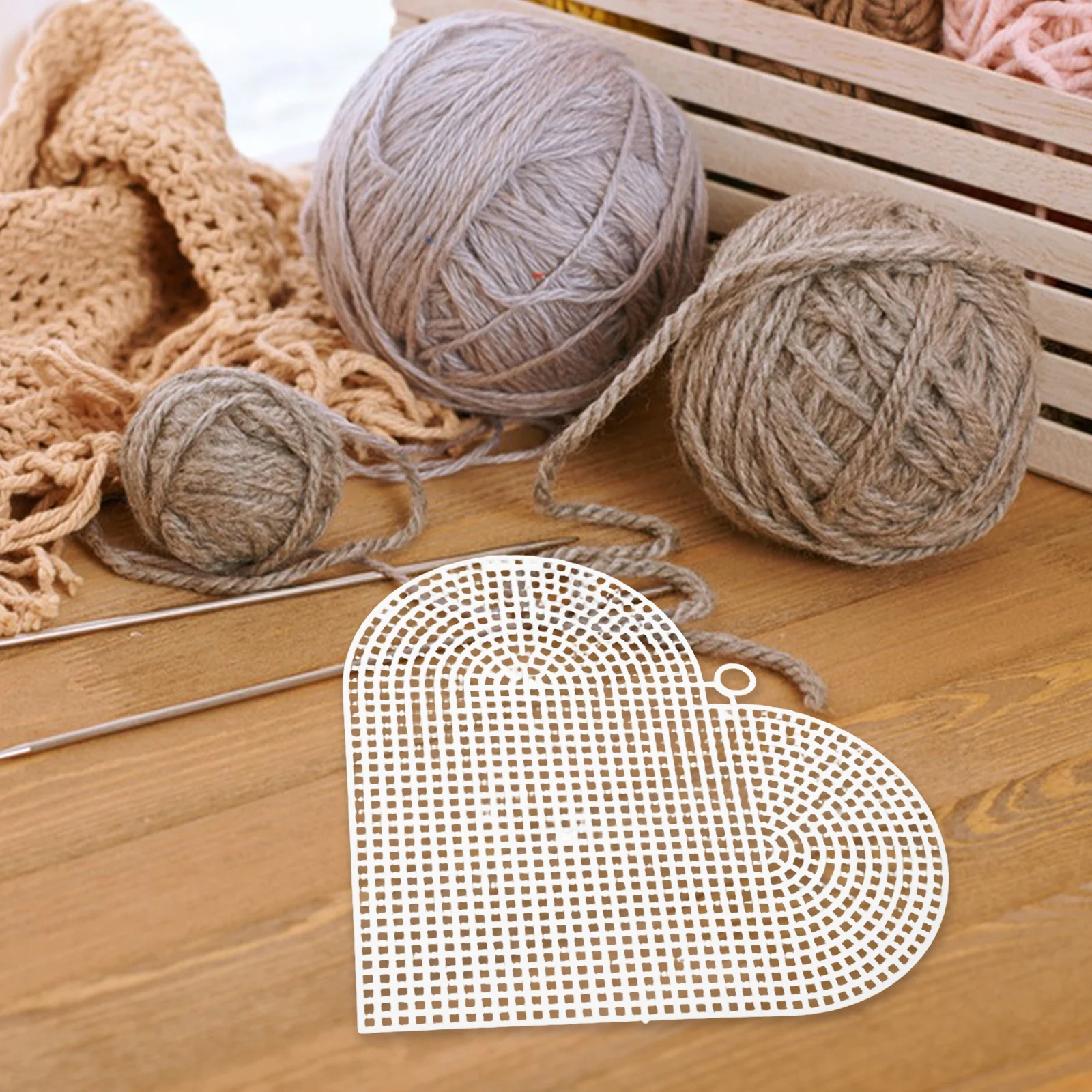 

30 Pcs Mesh Lining Crochet Supplies Heart Shape Canvas Craft Blank or Embroidery