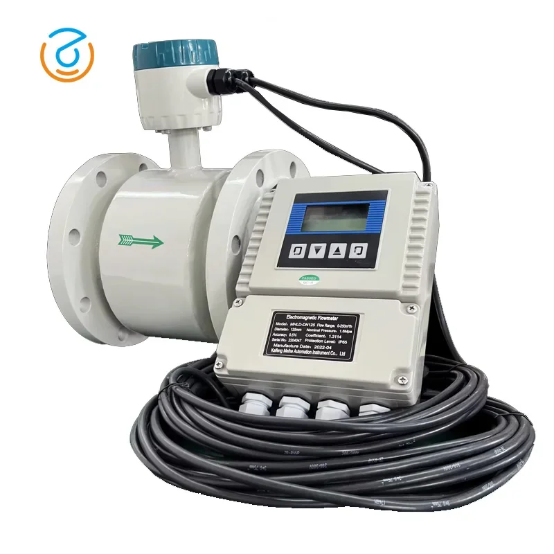 

Remote liquid alkali hydrochloric acid solution flow sensor 3-inch corrosion resistant PTFE electromagnetic flowmeter