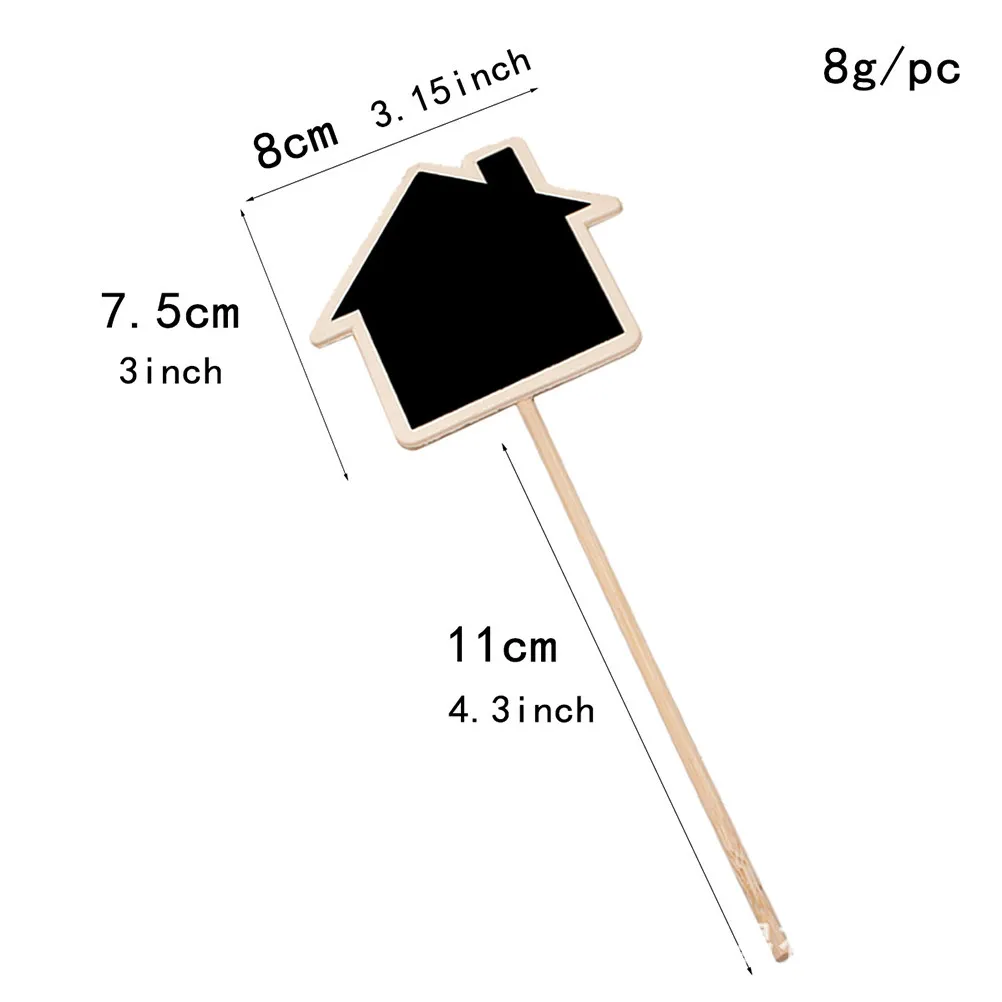 8Pcs Wood Mini Chalkboard Toppers Lightweight Garden Flower Tags Chalk Writing Plant Markers Christmas Wedding Signage