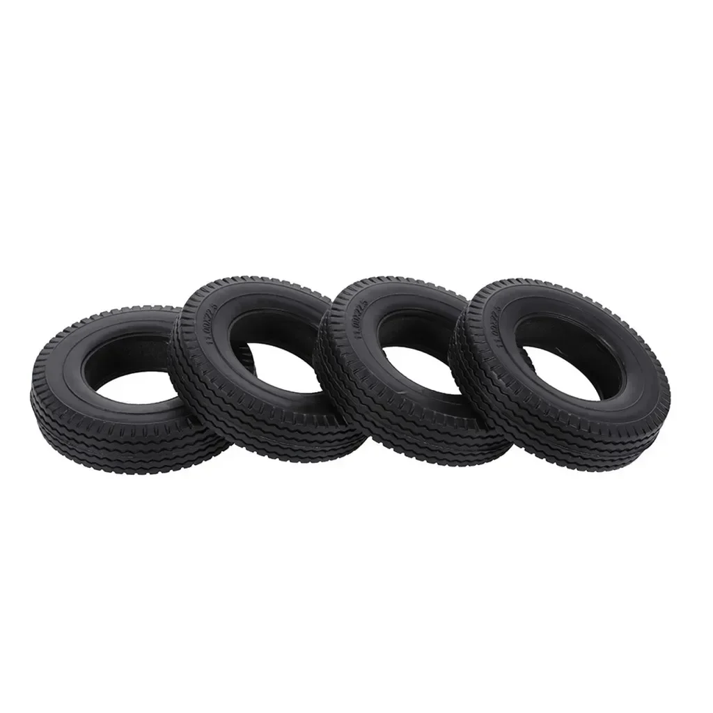 

4Pcs Rubber Tyres Wheel Tires With Sponge for 1:14 Tamiya Tractor RC Car Truck