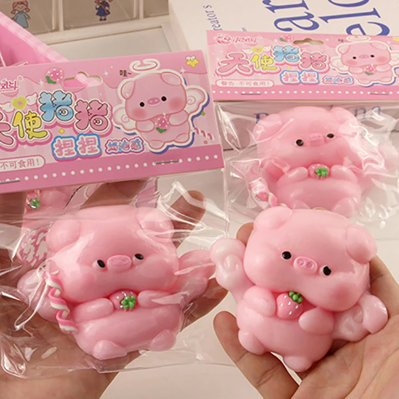 1PC Kind Geschenke Nette Cartoon Engel Schwein Squeeze Sensorischen Spielzeug Langsam Rebound TPR Prise Dekompression Zappeln Prop