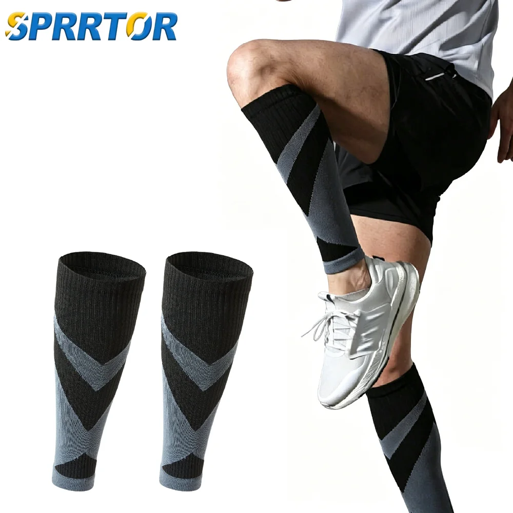 1Pair Footless Calf Compression Sleeves Men Women, Calf Support Compression Socks for Varicose Veins, Pregnancy, Nursing,Running