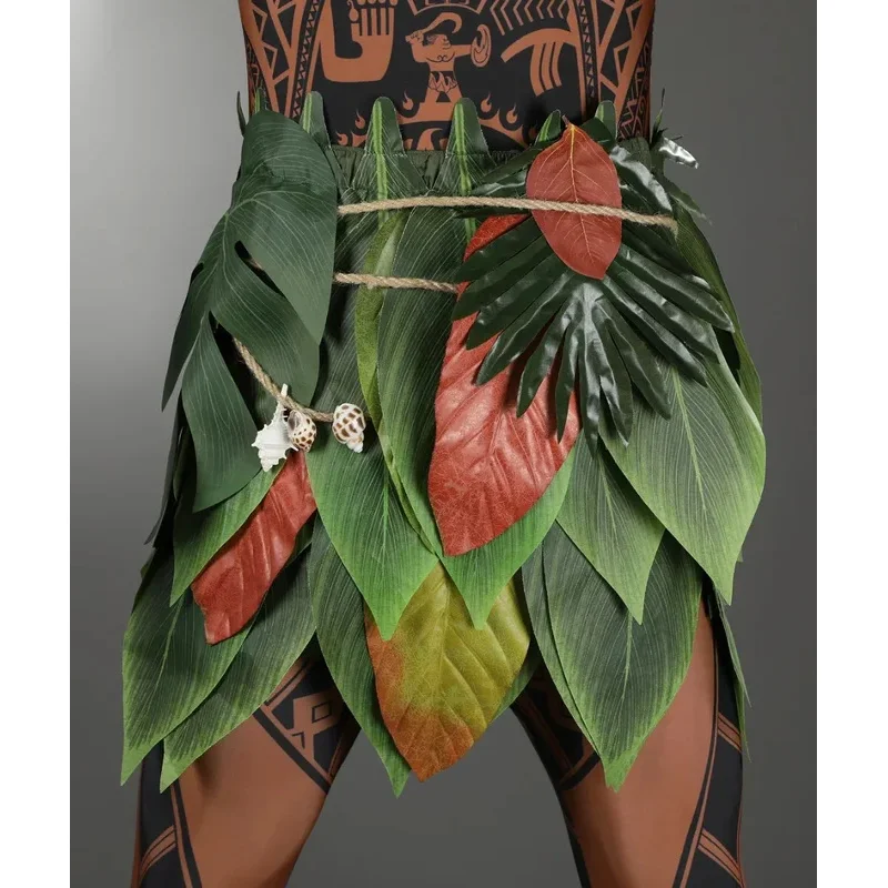 Verkleidung Maui Cosplay Kostüm ManTop Hosen Blattrock Outfit Männliche Halloween-Kostüme Komplettset und Einzelartikel werden hhgv verkauft