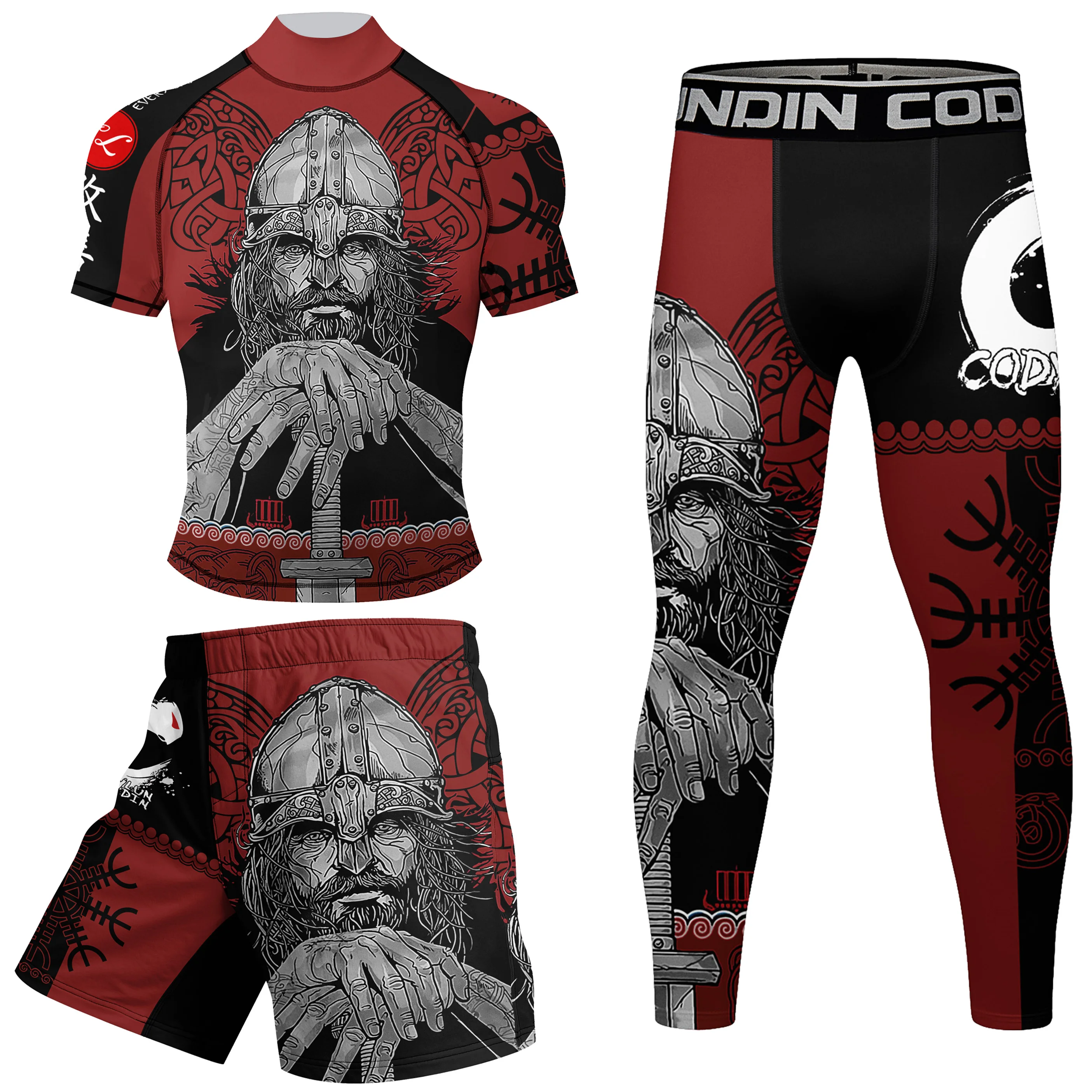 Strong Rubber Anti Men BJJ Rash Guards Jiu Jitsu Sublimation Printed Short Set Design Martial Art Clothing Compression Wear Suit