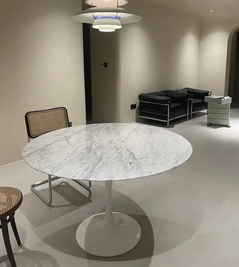 

Овальный обеденный стол из натурального мрамора, мраморный итальянский современный светлый люкс