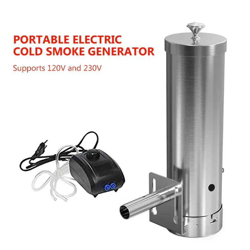 Portable Electric BBQ Smoker Cold Smoke Generator with Lid Air Pump Outdoor Wood Pellets Smoking Machine for Grills