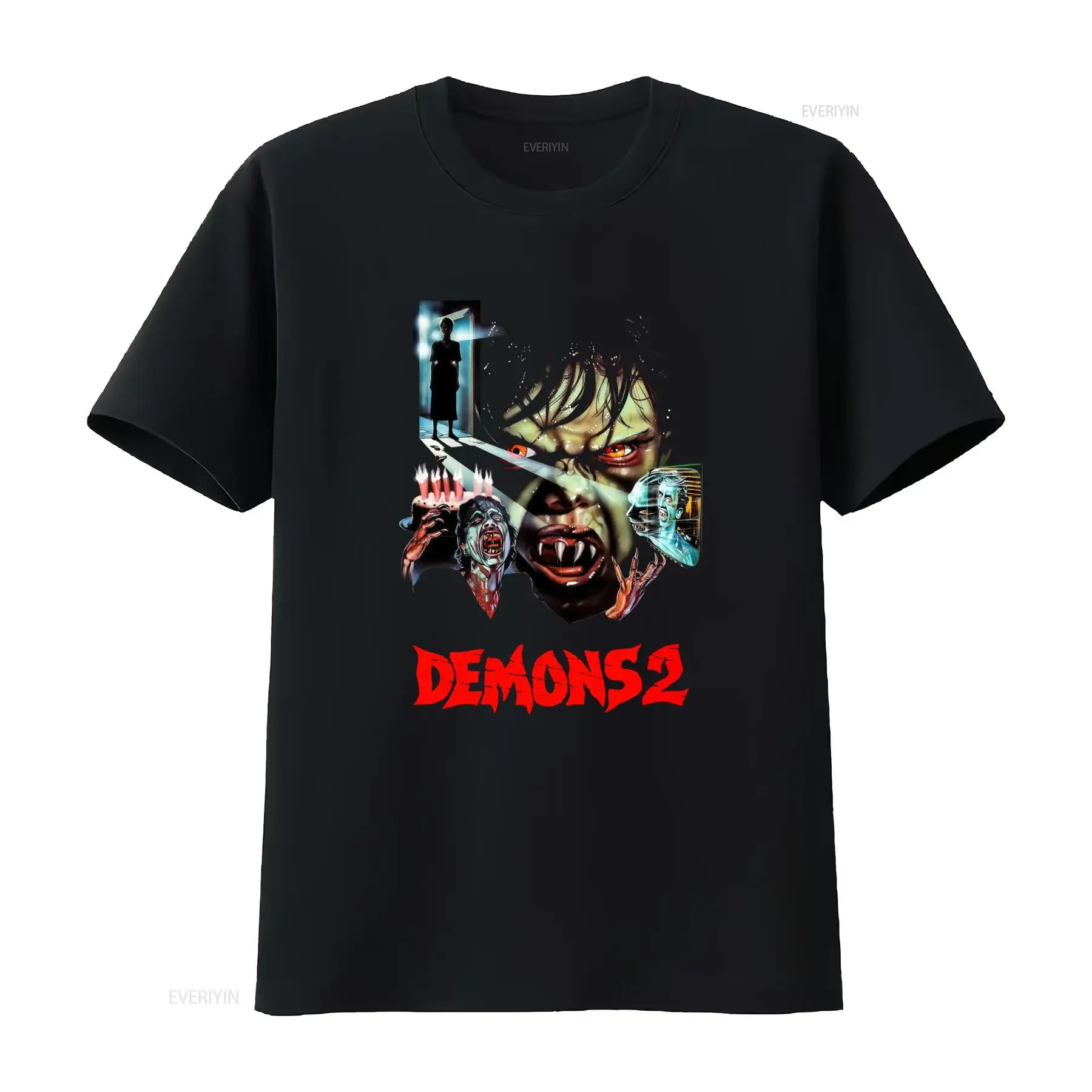 Demons 2 Horror Cult Movie T Shirt Demoni L incubo ritorna Design NEW vintage Washed Versatile Casual Comfortable graphic