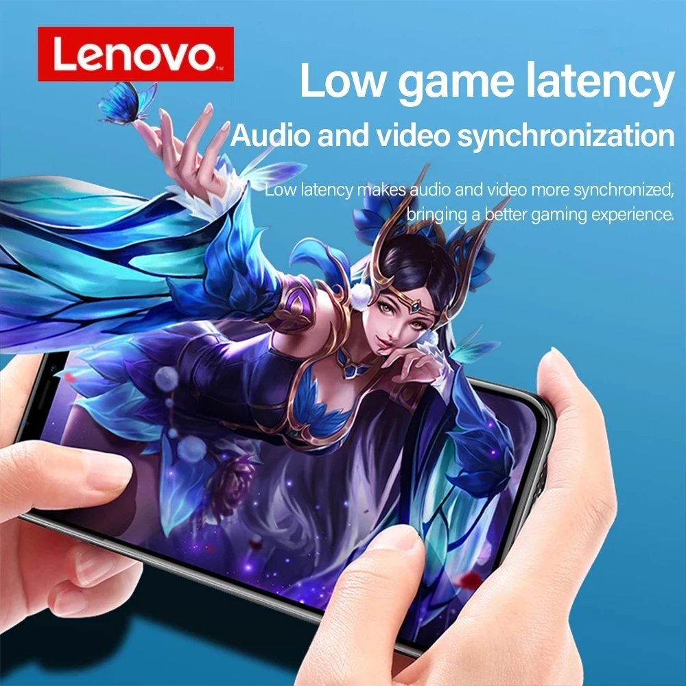 Lenovo-Bluetooth 5.1 T96ステレオヘッドセット,スポーツヘッドセット,電話アクセサリ,HDタッチスクリーン,マイク付き