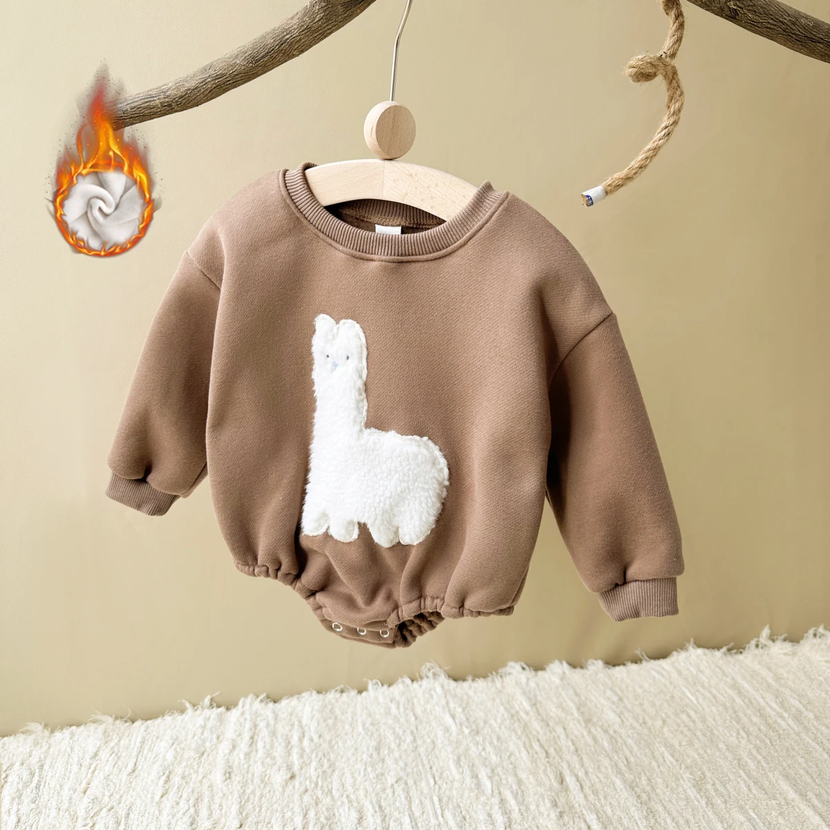 Ropa Ins para niñas pequeñas, peleles con capucha de animales de lana, trajes para bebés y niños pequeños, mono cálido para bebés, Otoño e Invierno 2024