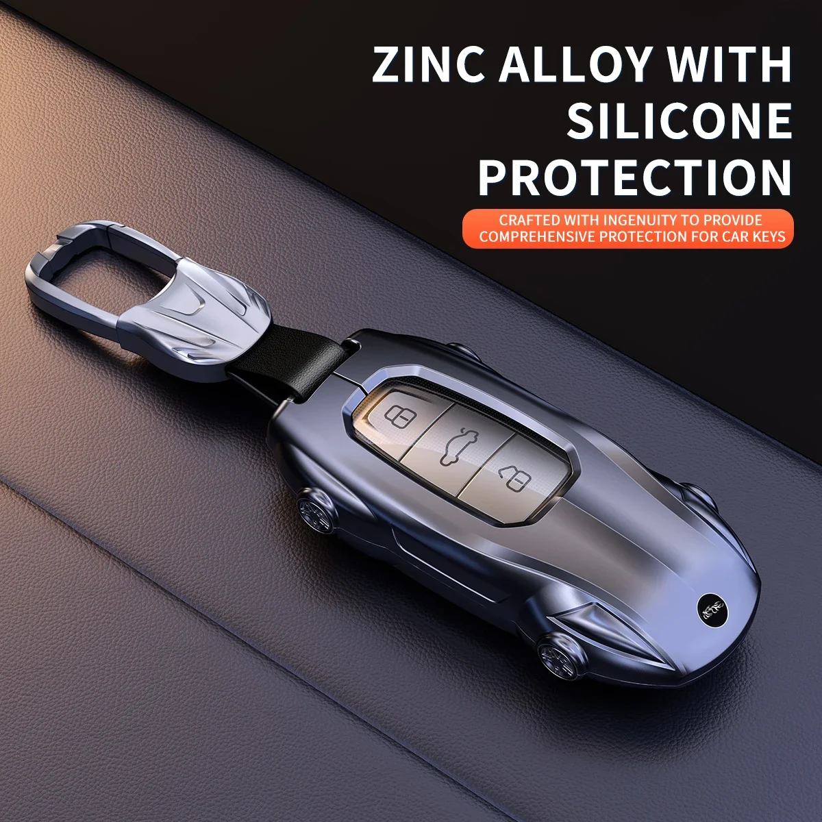 Zinc Alloy Leather For Audi A6 S6 RS6 C5 C6 C7 4F S line Car Key Case Cover Shell Protected Keychain Bag Car-Styling Accessorie