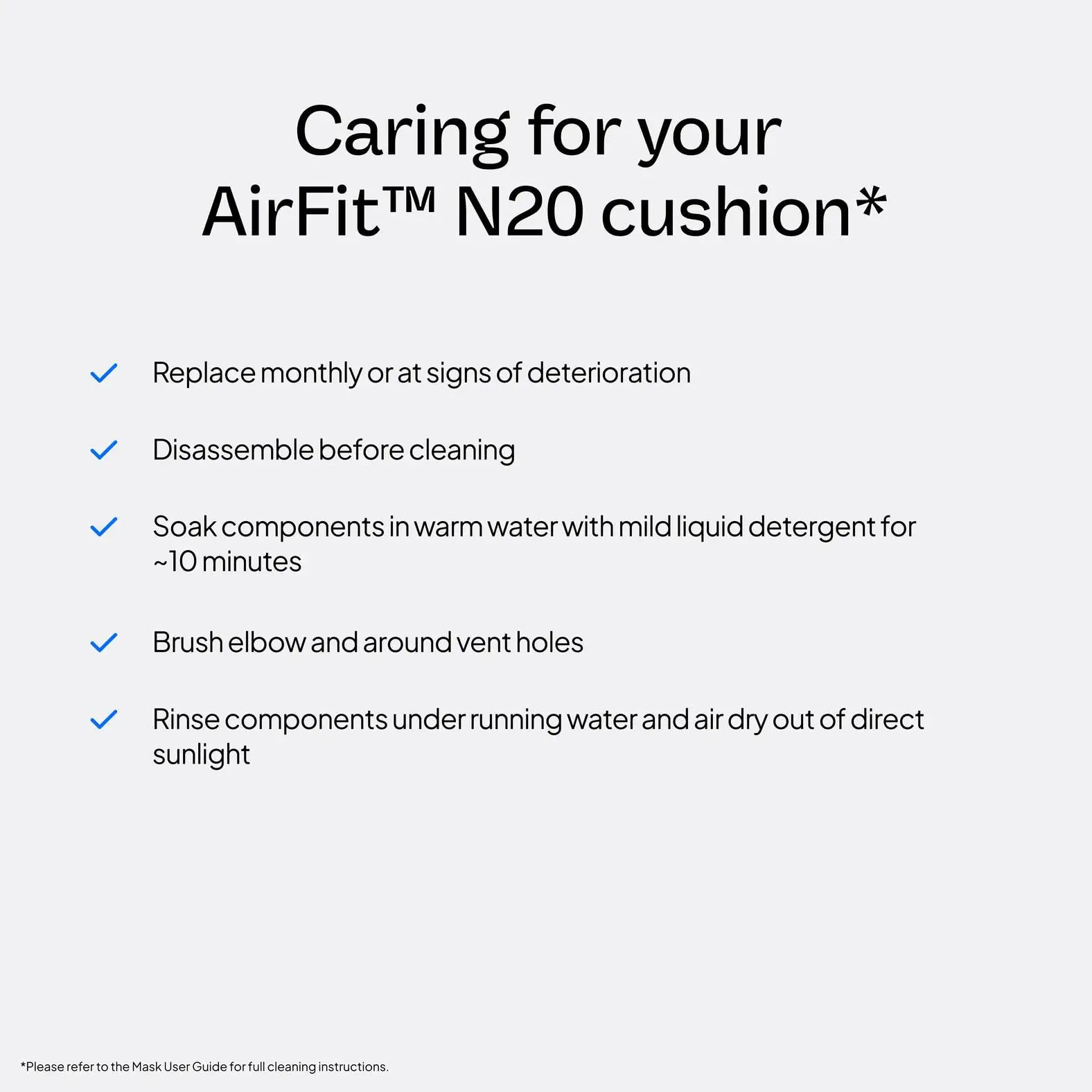ResMed AirFit N20 Replacement Nasal Cushion Large Size, Airtight Snug‑Fit Silicone Cushion Comfort Sleep CPAP Mask Accessory - view 4