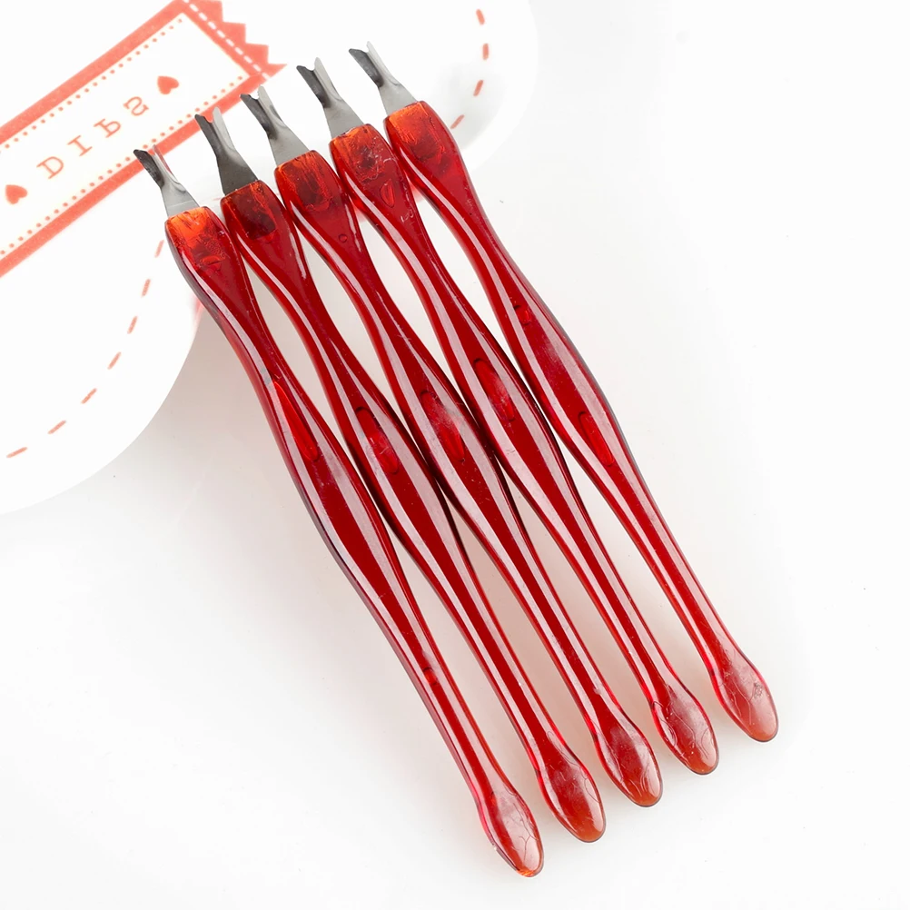 

10pcs Dead Skin Remover Tool Non Slip Handle Cuticle Pusher Trimmer Stainless Steel Fork Pedicure Manicure Tools Callus Removal