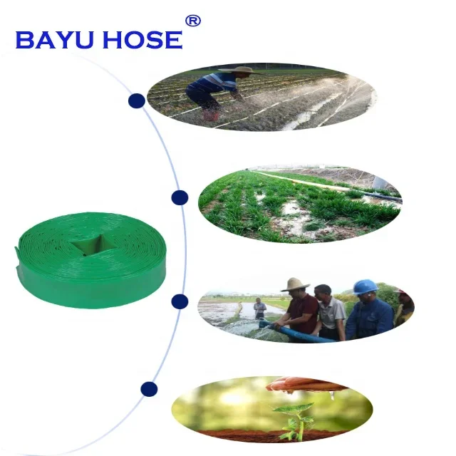 Mangueras de bomba de aguas residuales de drenaje de riego agrícola, capas planas de PVC de gran tamaño, buena calidad, 3bar, 8 pulgadas, 48m