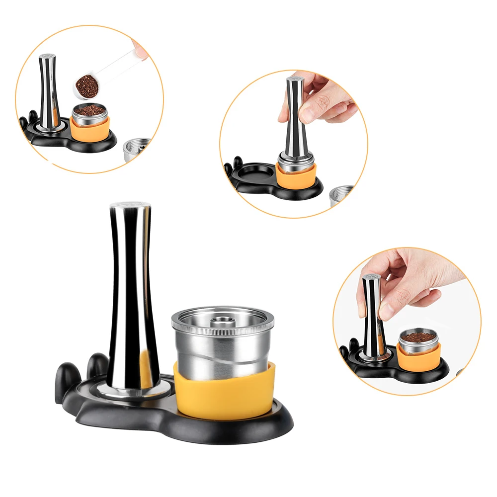 Resuable Coffee Capsule Filter for X7 illy Y3 illy Y5 Coffee Machine Refillable Stainless Steel Coffee Pod with Tamper & Holder