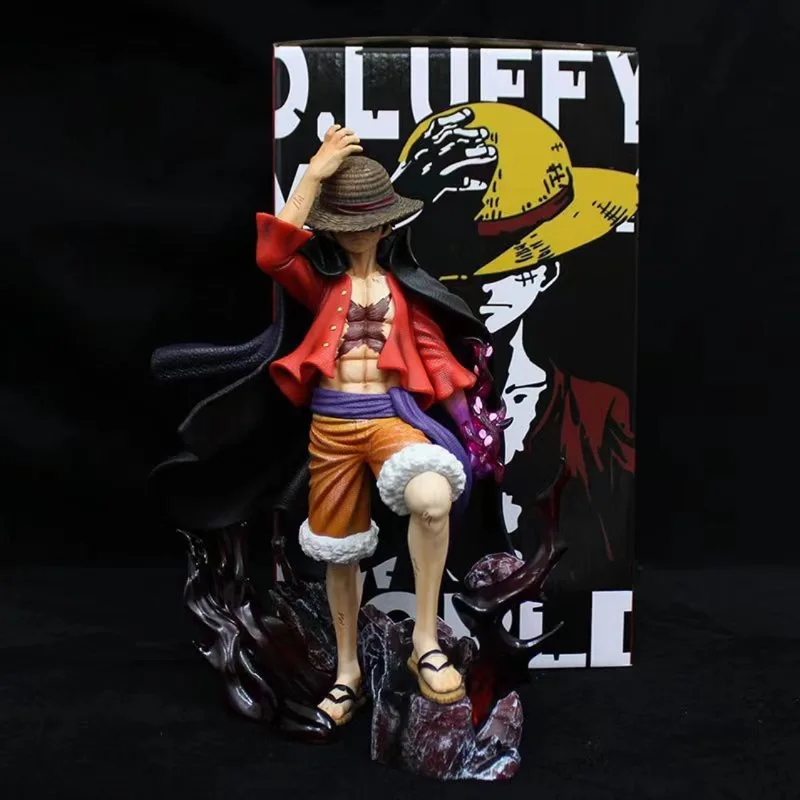 

Pirate Gk Four Emperors Luffy Double Headed Carving Standing Position Can Shine Scene Doll Set Handmade Gift For Boys