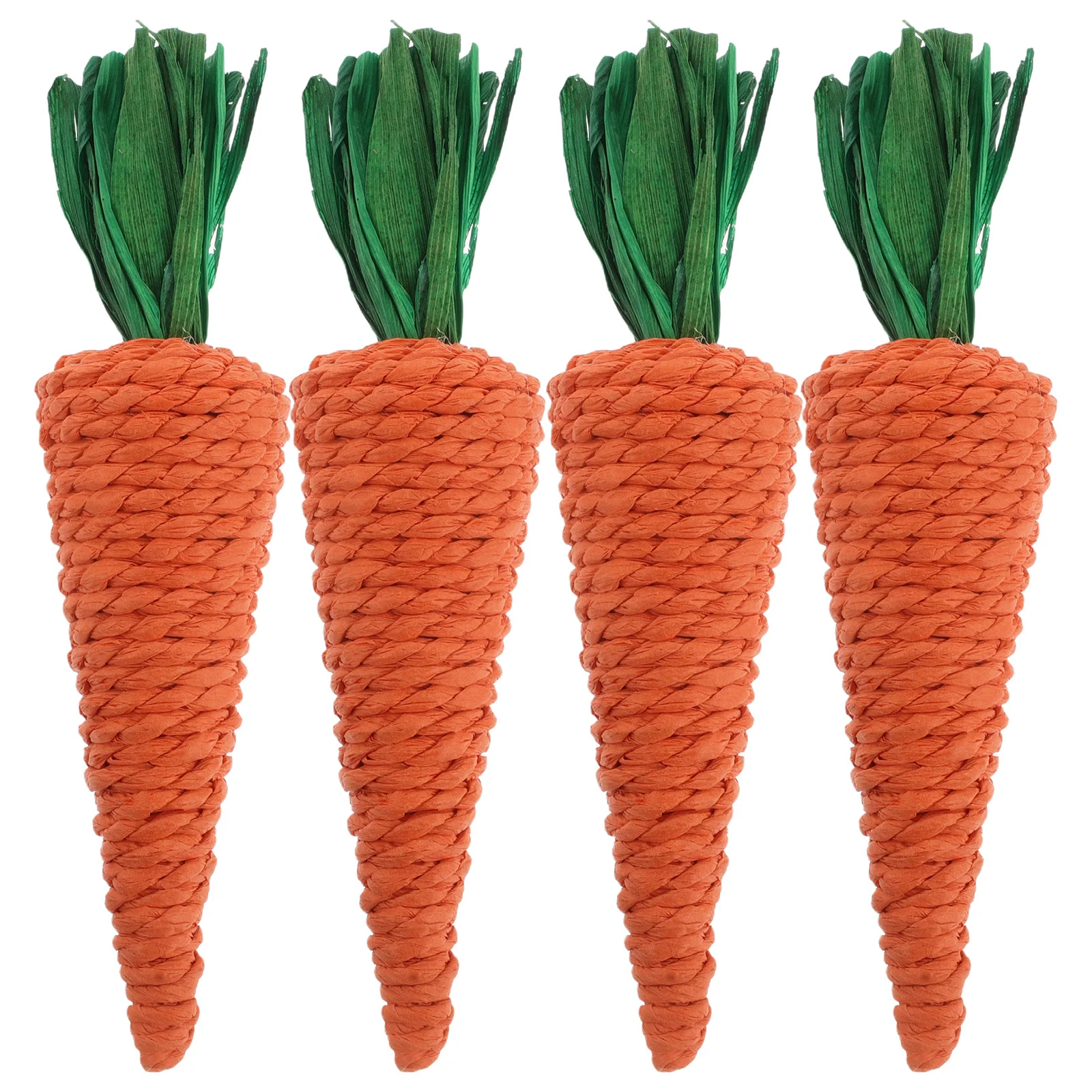

4Pcs Artificial Easter Carrots Straw Hanging Ornaments 's Room Decor Lifelike Carrot Craft Decorations