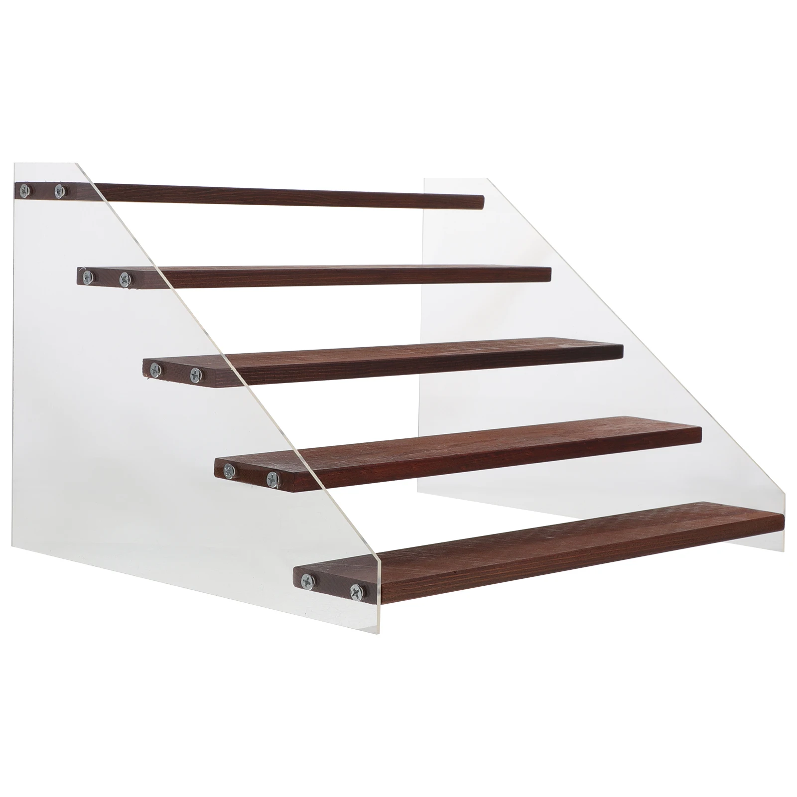 

Acrylic Wood Stand 5-tier Storage Rack for Figure Model Home Decor Shelves Jewelry Display Rack Reusable