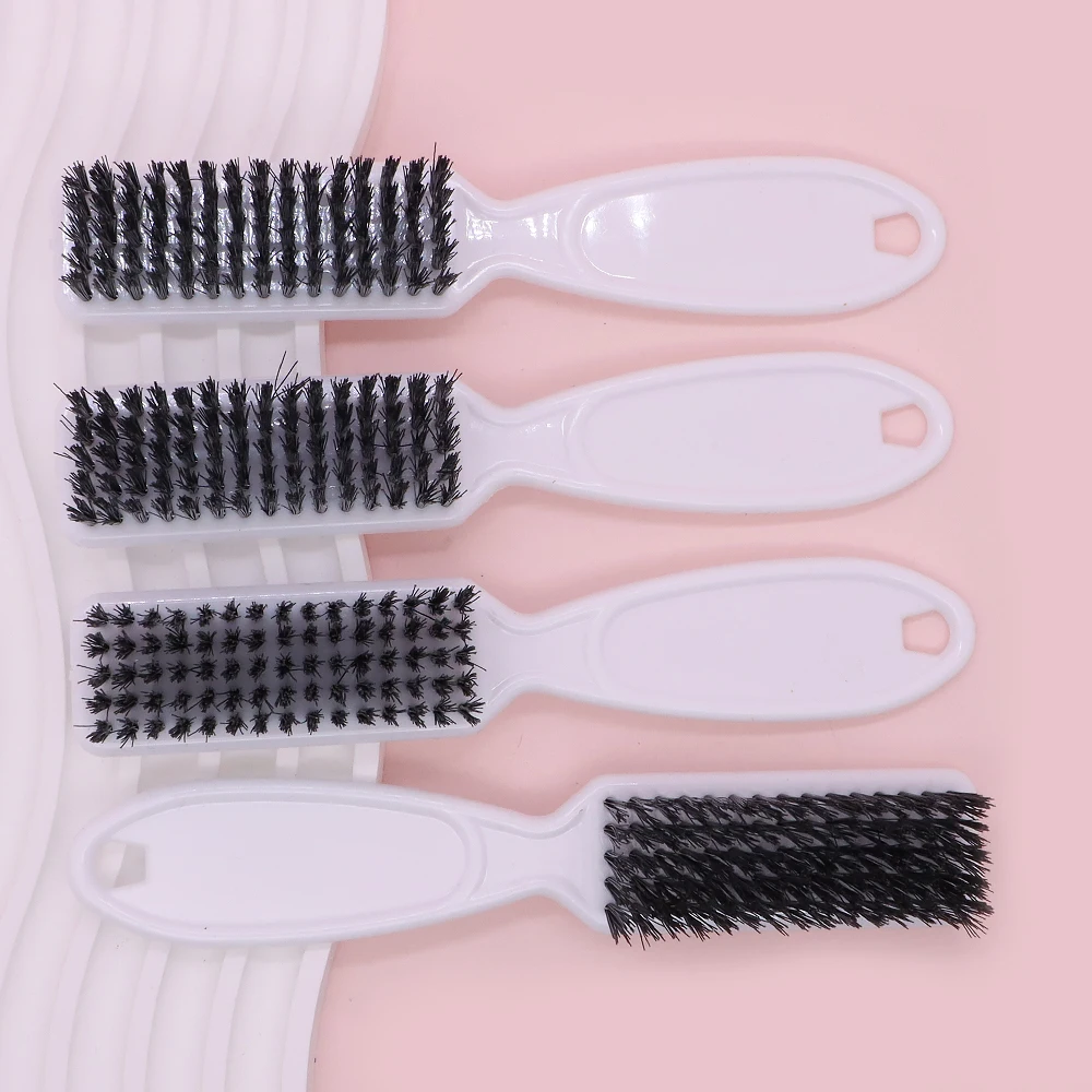 Multi-Functional Nail Cleaning Brush with Long Plastic Handle for Cleaning And Dust Removal Nail Trimming Tool Included