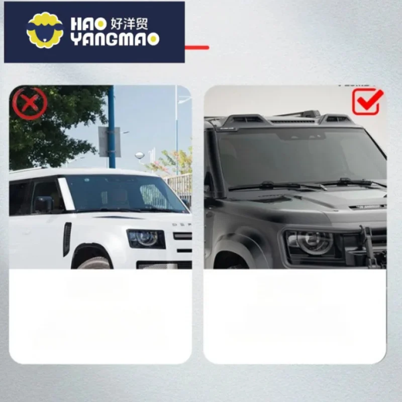 Suitable for 2020-2025 Land Defender Retrofit Upgrade Lights Roof Spotlights Carbon Fiber Top Deflectors
